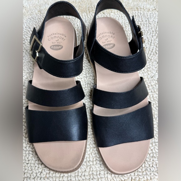 Dr. Scholl’s Black Strappy Platform Sandals Women’s Size 8M - Picture 1 of 13
